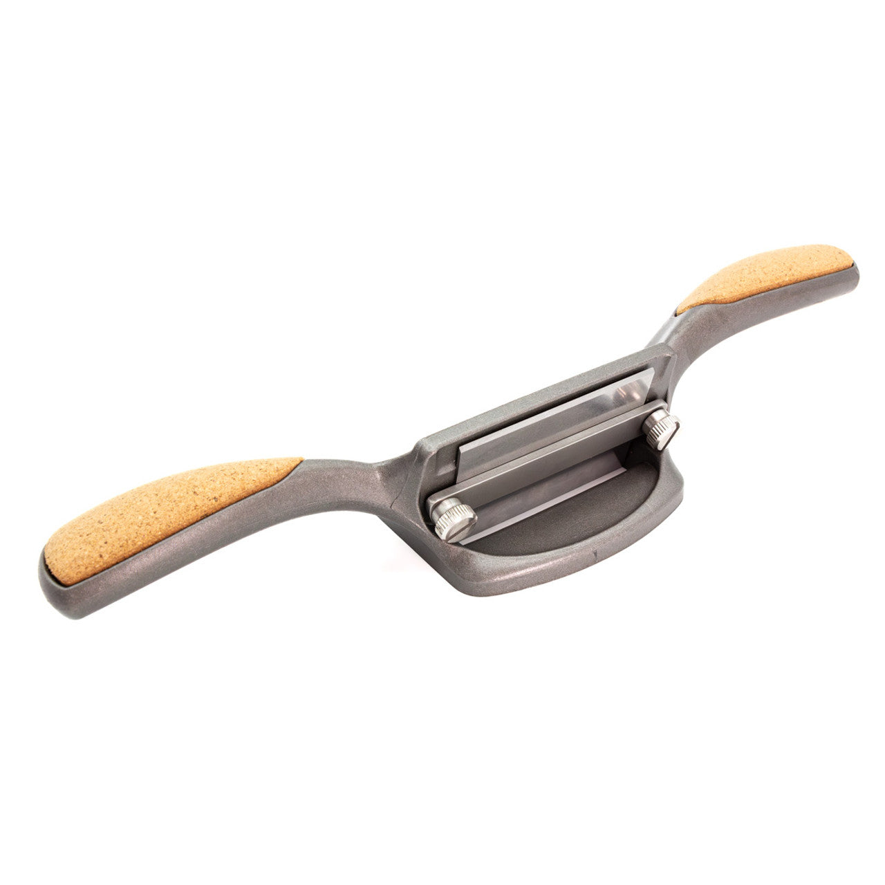 The Melbourne Tool Company Cabinet Scraper is a metal kitchen tool with two handles, designed by the Melbourne Tool Company for sharpening knives.