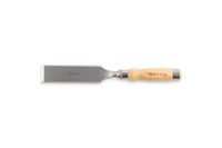 The Robert Sorby Bevelled Framing Chisel by SOR has a premium Sheffield Steel blade and a light wooden handle, ideal for timber framing.