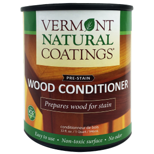 The VNC Pre-Stain Wood Conditioner, in a 32 fl. oz. can, offers easy application with a non-toxic, odorless formula. Ideal for interior wood projects, it ensures even stain absorption and effectively enhances your wood's natural beauty safely.