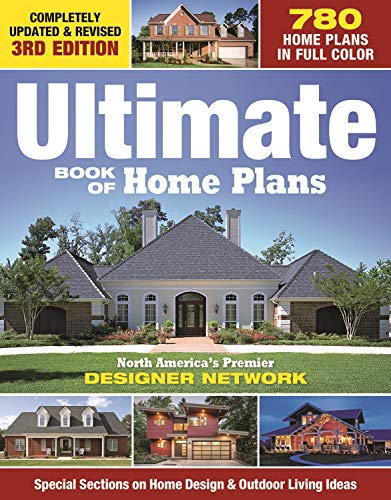 Cover of the "Ultimate Book of Home Plans" 3rd edition by FOX, showcasing images of diverse houses and text highlighting 780 home plans in full color. Includes special sections on house designs and outdoor living ideas for your next building project.